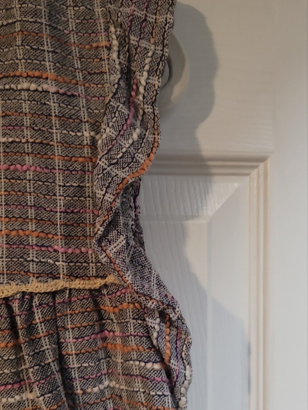 THML Multi-Color Textured Plaid Ruffle-Sleeve Top - Picture 3 of 6